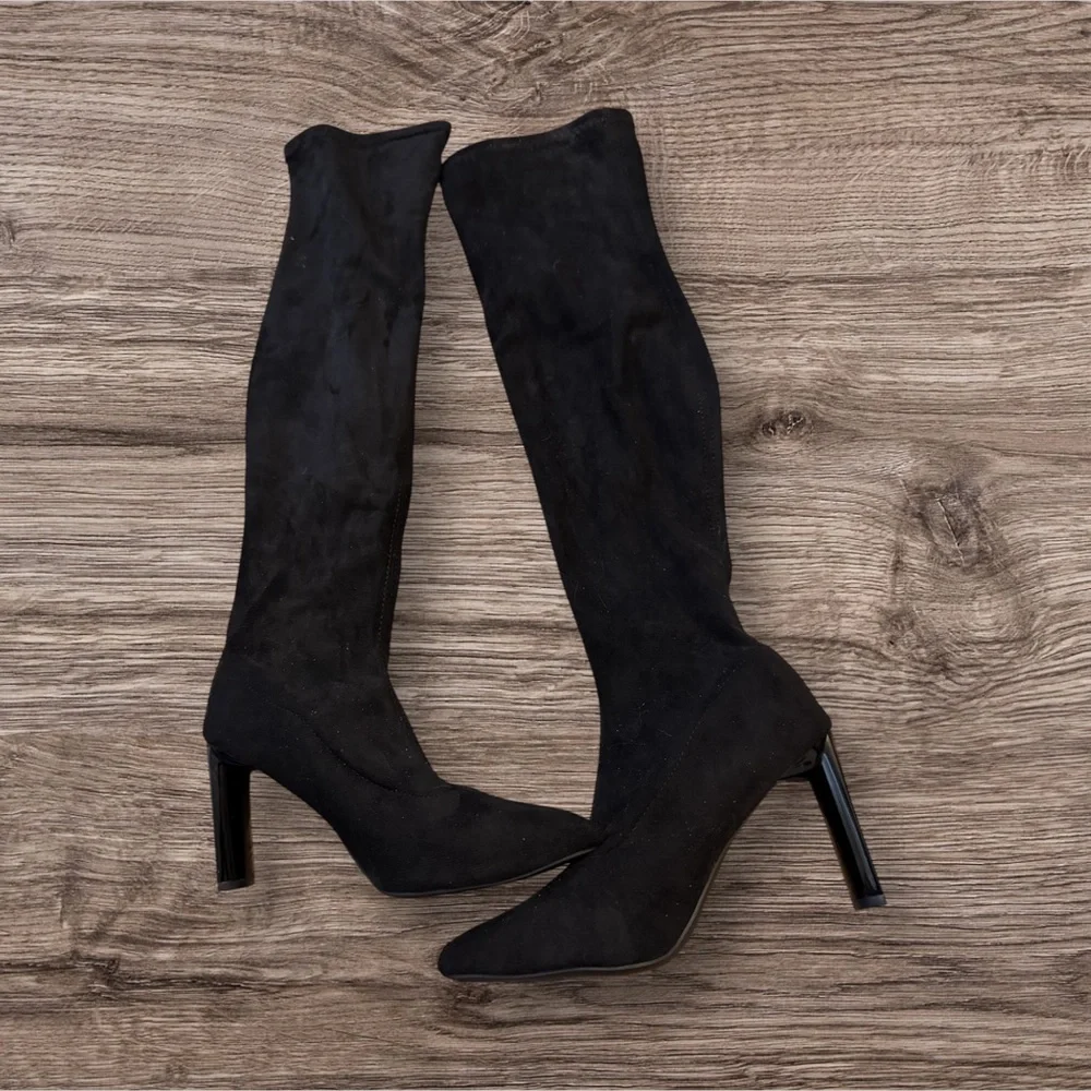 Yaao Black Over-the-Knee Sock Boots – EU 38.5 (US 8) Stretch Stiletto - Picture 2 of 3